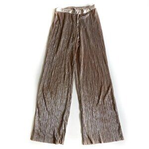 Victoria's Secret Gold Glittery Flowy Wide Leg Pants - XS